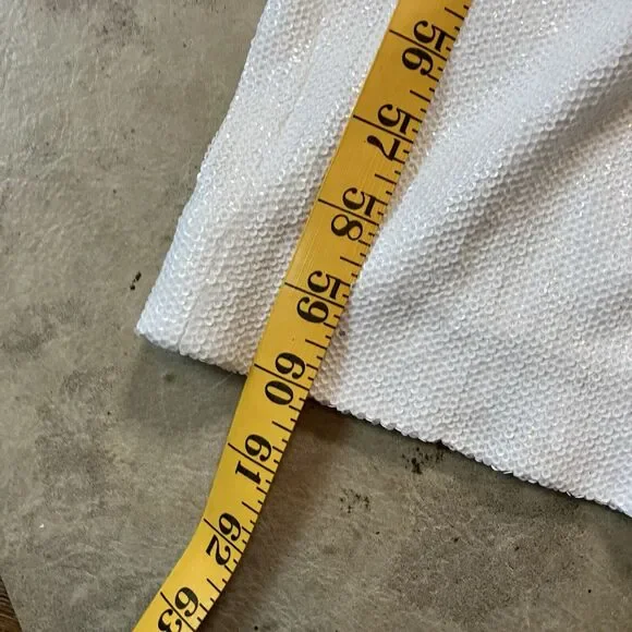 Rachel Zoe Dress Womens 4 White Sequin Maxi Gown Open Back Embellished Outline‎